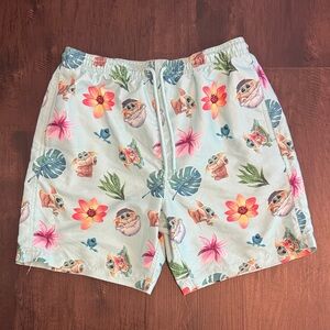 STAR WARS SWIM TRUNKS MENS MANDALORIAN GROGU BABY YODA PRINT MEDIUM